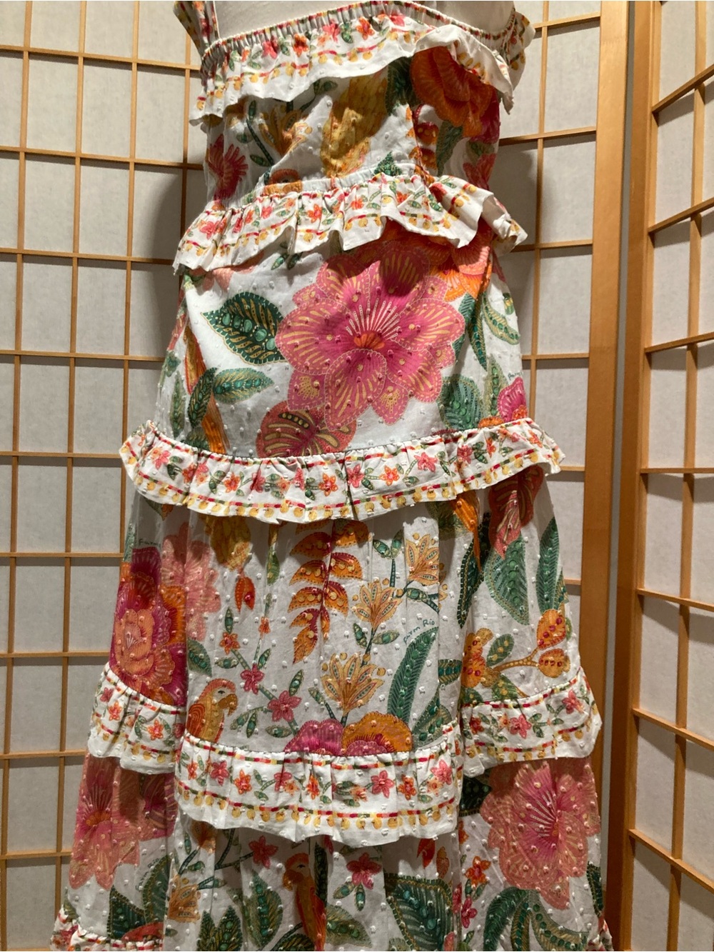Anthropologie Farm Rio Tiered Floral Maxi Dress Size XL - Picture 5 of 16